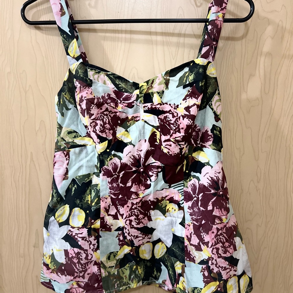CAbi Red Fitted Bustier Camisole Top